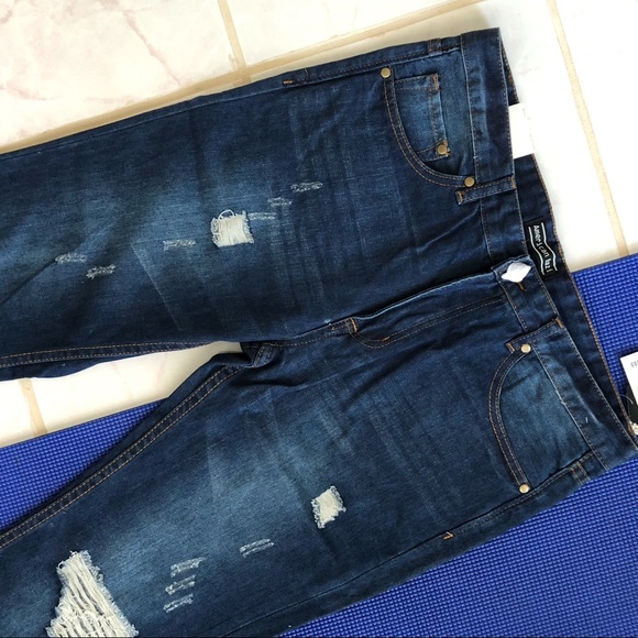Distressed Boyfriend Jeans High Rise - Picture 3 of 6